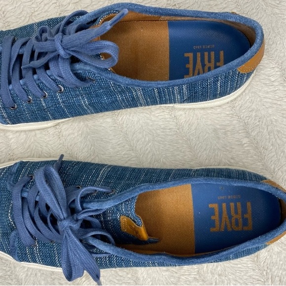 Frye “Gia” Blue Striped Sneakers Size 11 - Picture 6 of 12